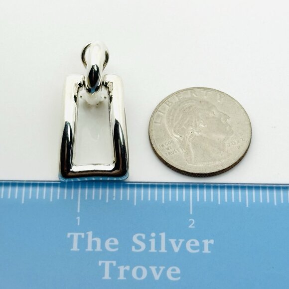 Tiffany & Co Silver Sculptural Open Rectangle Statement Earrings Italy 2002 - Picture 6 of 7